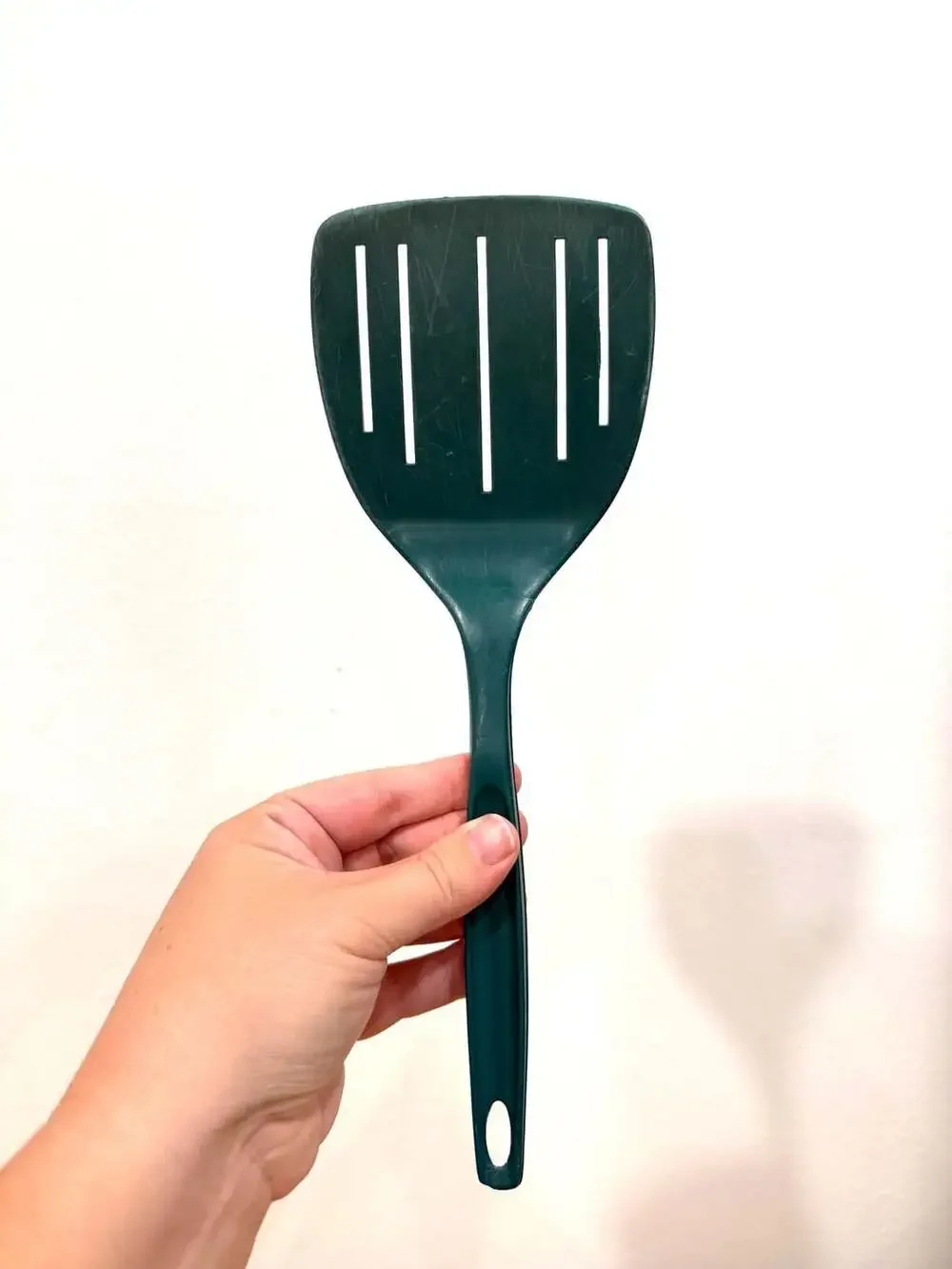 Vintage Foley Forest Green Plastic Slotted Spatula Turner Kitchen Utensil